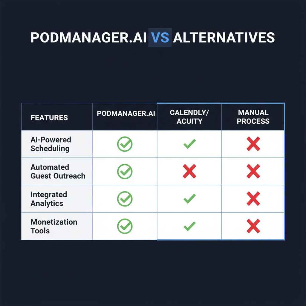 PodManager.AI compared to alternatives