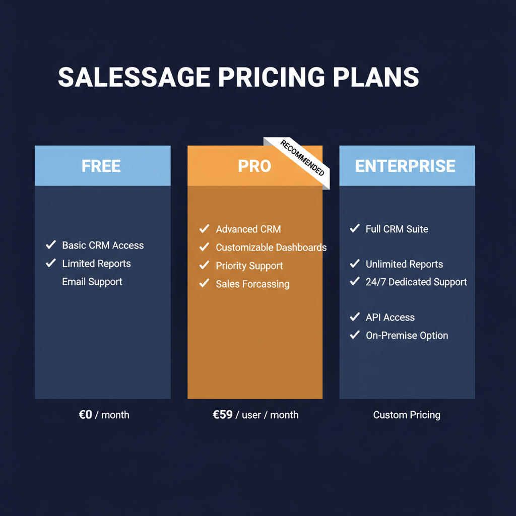 SalesSage pricing comparison showing plan tiers and features