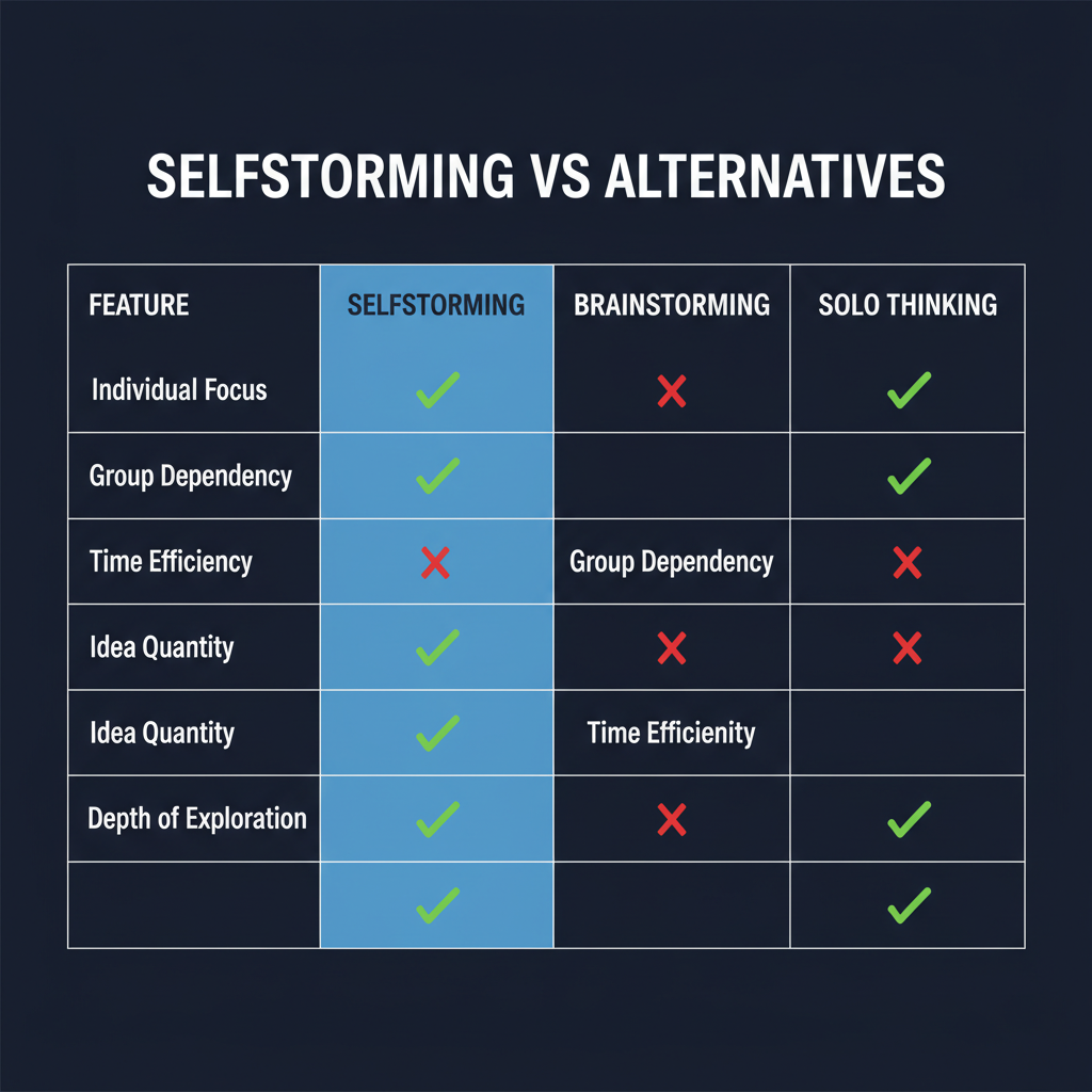 Selfstorming compared to alternatives