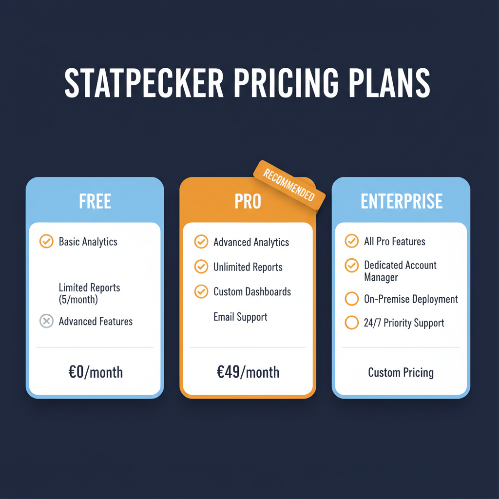 StatPecker pricing comparison showing plan tiers and features
