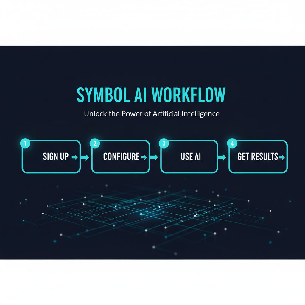 Symvol workflow diagram showing step-by-step process to get started