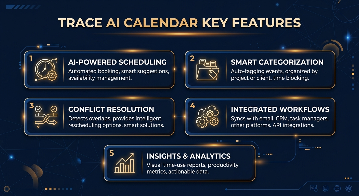 Trace key features infographic