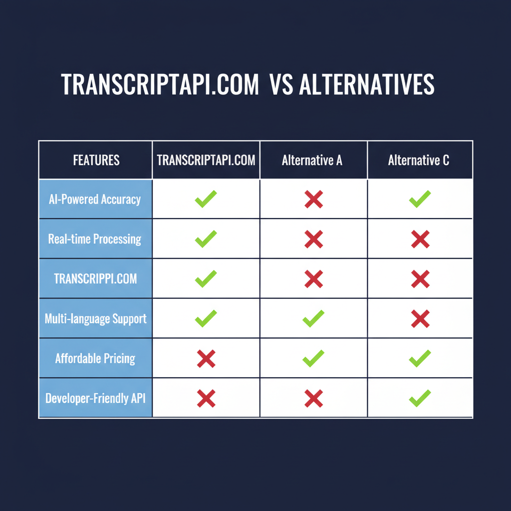 TranscriptAPI.com compared to alternatives
