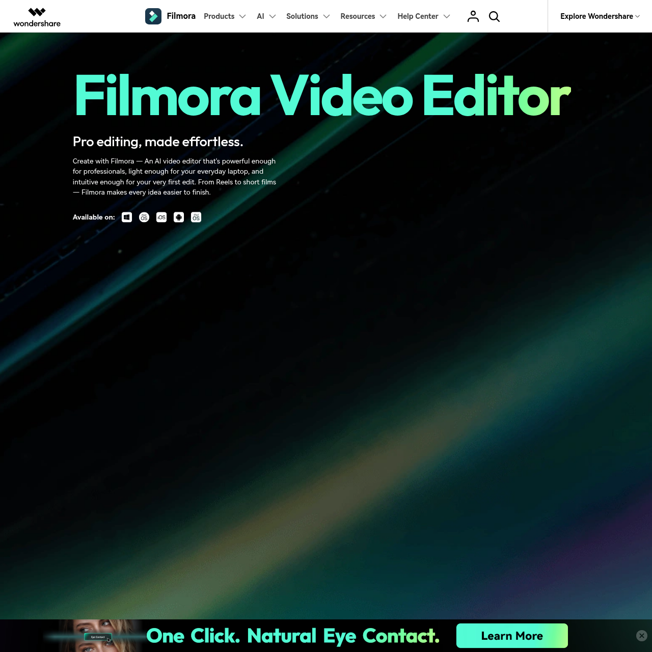 Wondershare Filmora video editor — main download and feature overview