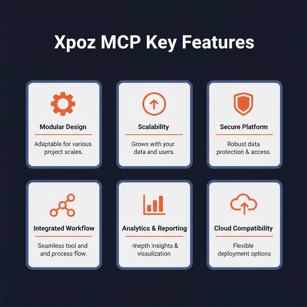 Xpoz MCP key features infographic showing main capabilities