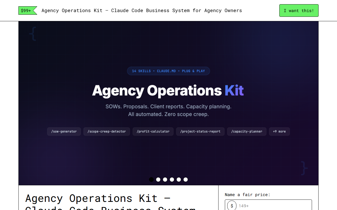 Agency Operations Kit — Gumroad product page