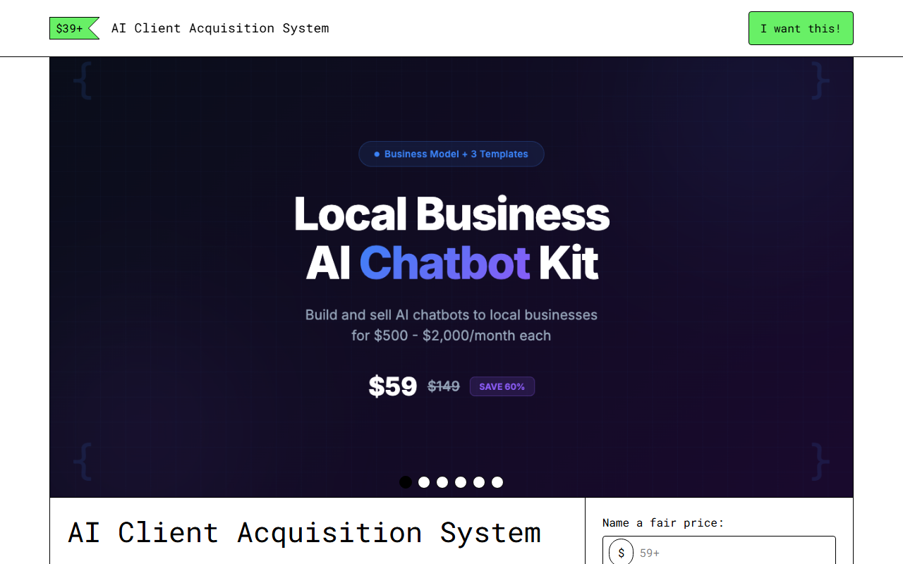 AI Client Acquisition System — Gumroad product page