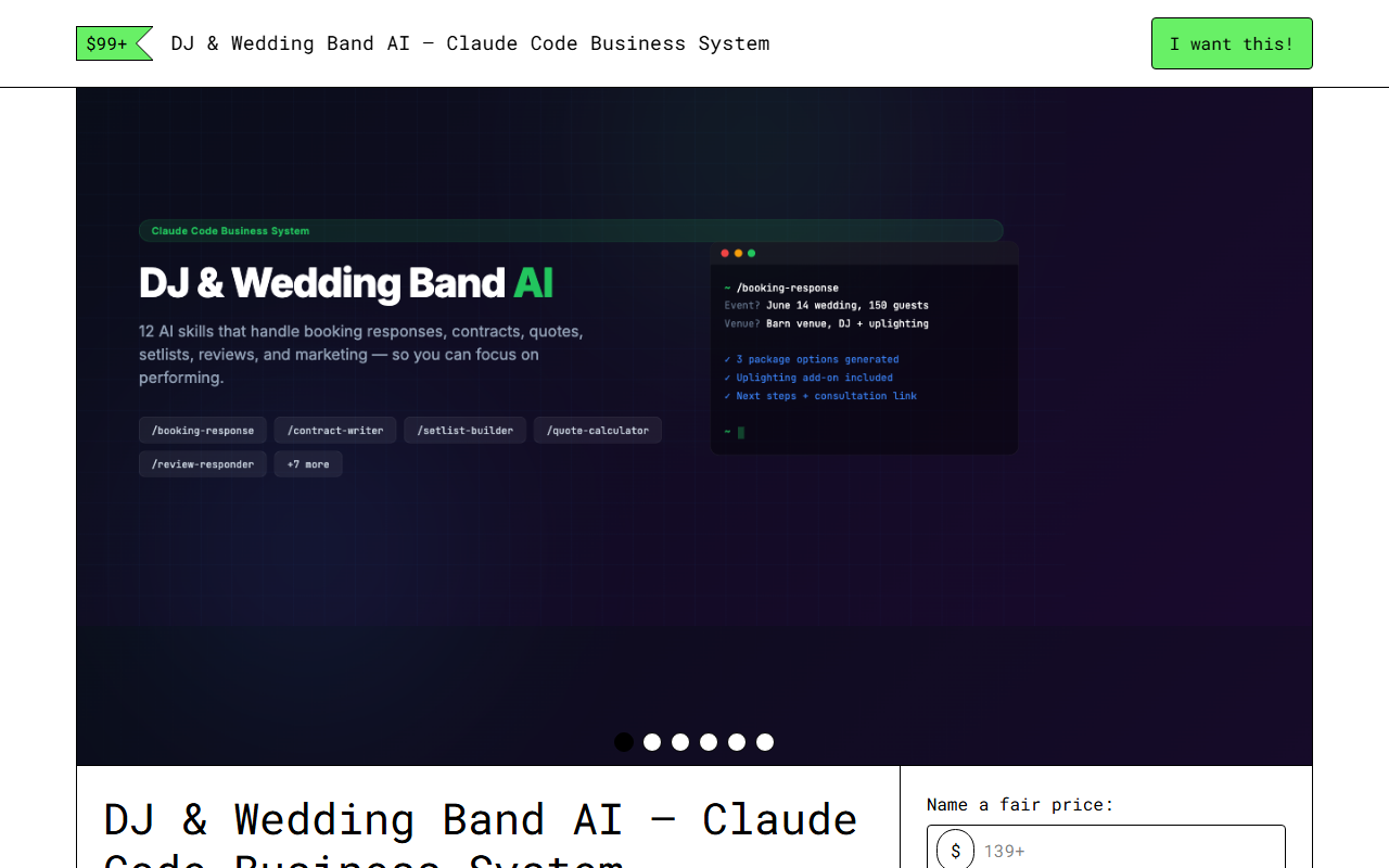 DJ & Wedding Band AI — Gumroad product page