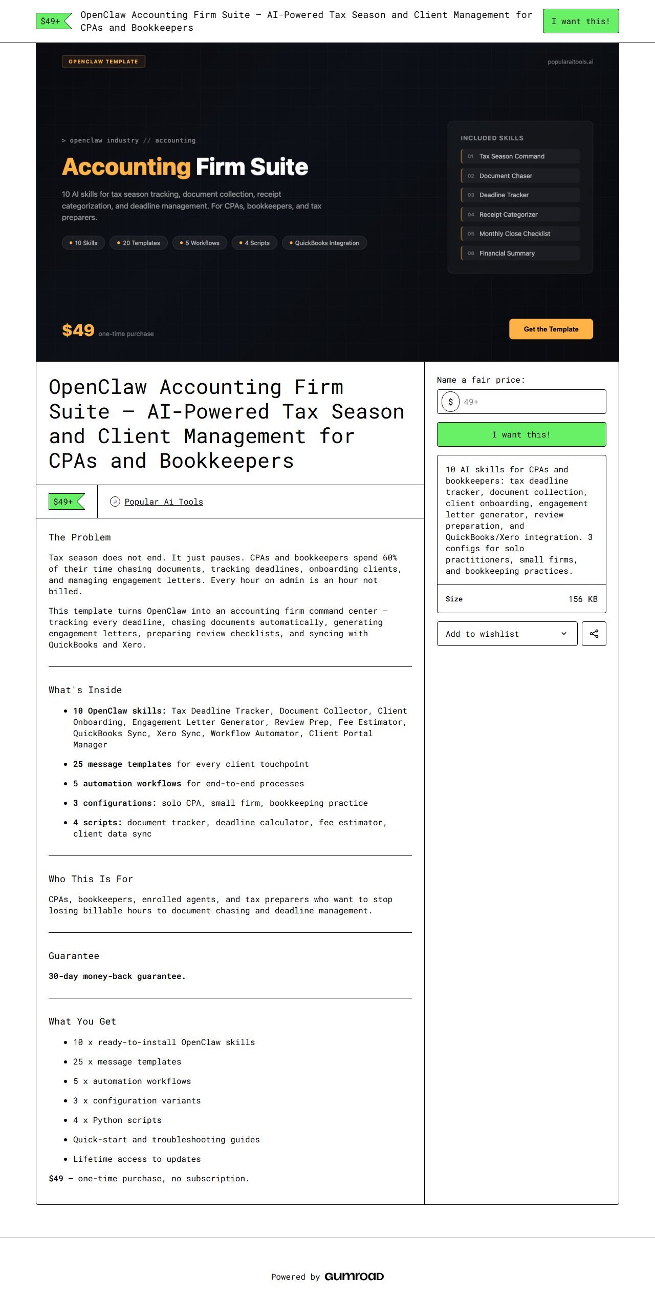 OpenClaw Accounting Firm Suite — full Gumroad product page