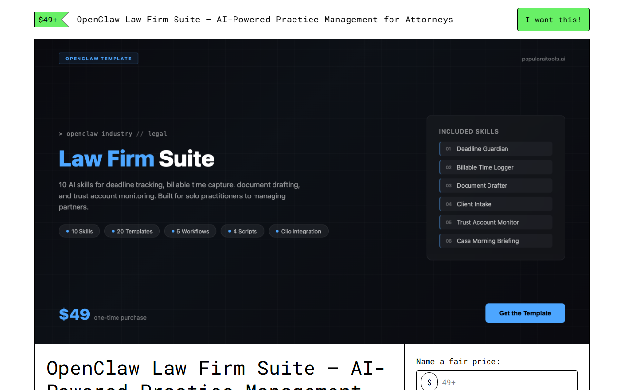 OpenClaw Law Firm Suite — Gumroad product page