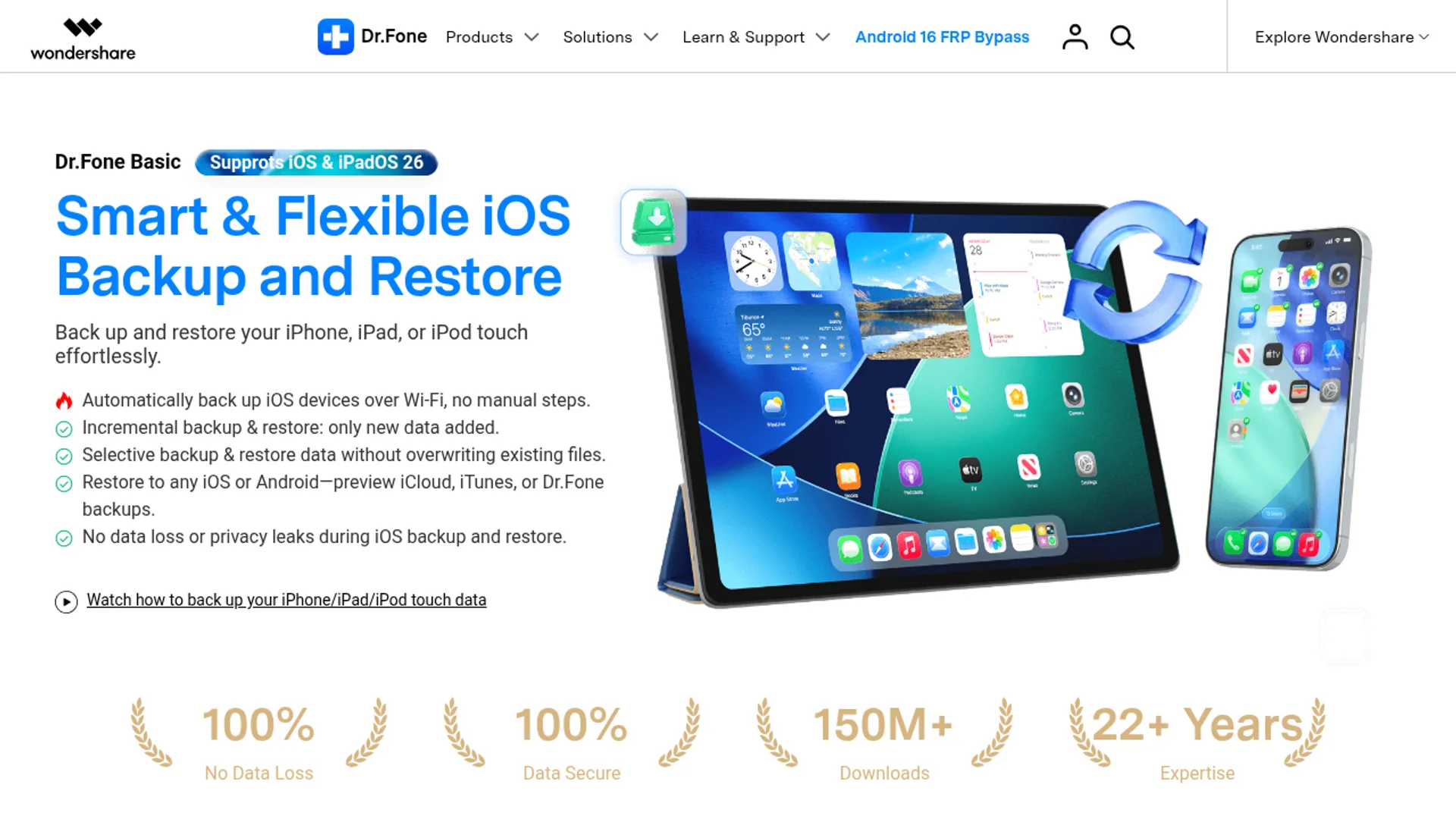 Selective backup and restore for iPhone files with no iCloud size cap.