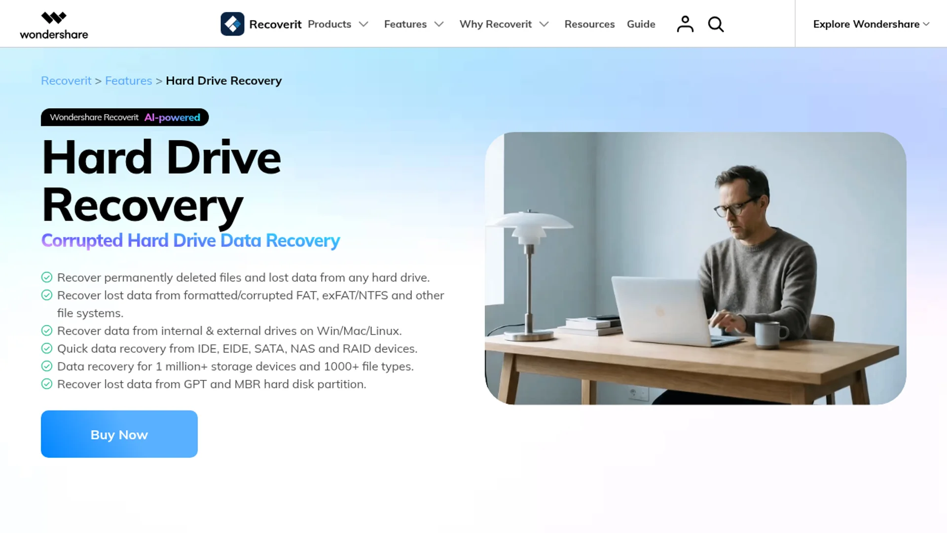 Hard drive recovery for SSDs, HDDs, external USB drives, and RAID arrays.
