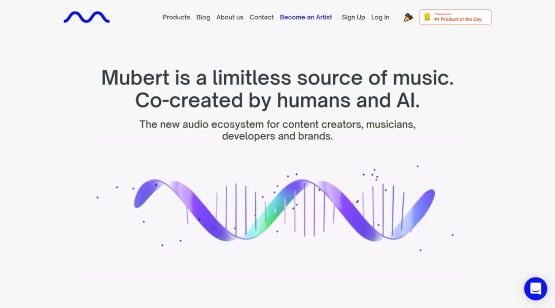 Mubert Dashboard showing AI-Generated Music Creation Interface
