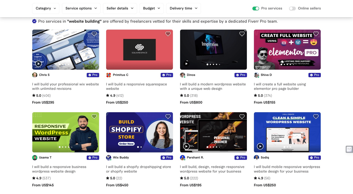 Freelancer using Framer to design a website, ready to offer the service on Fiverr."