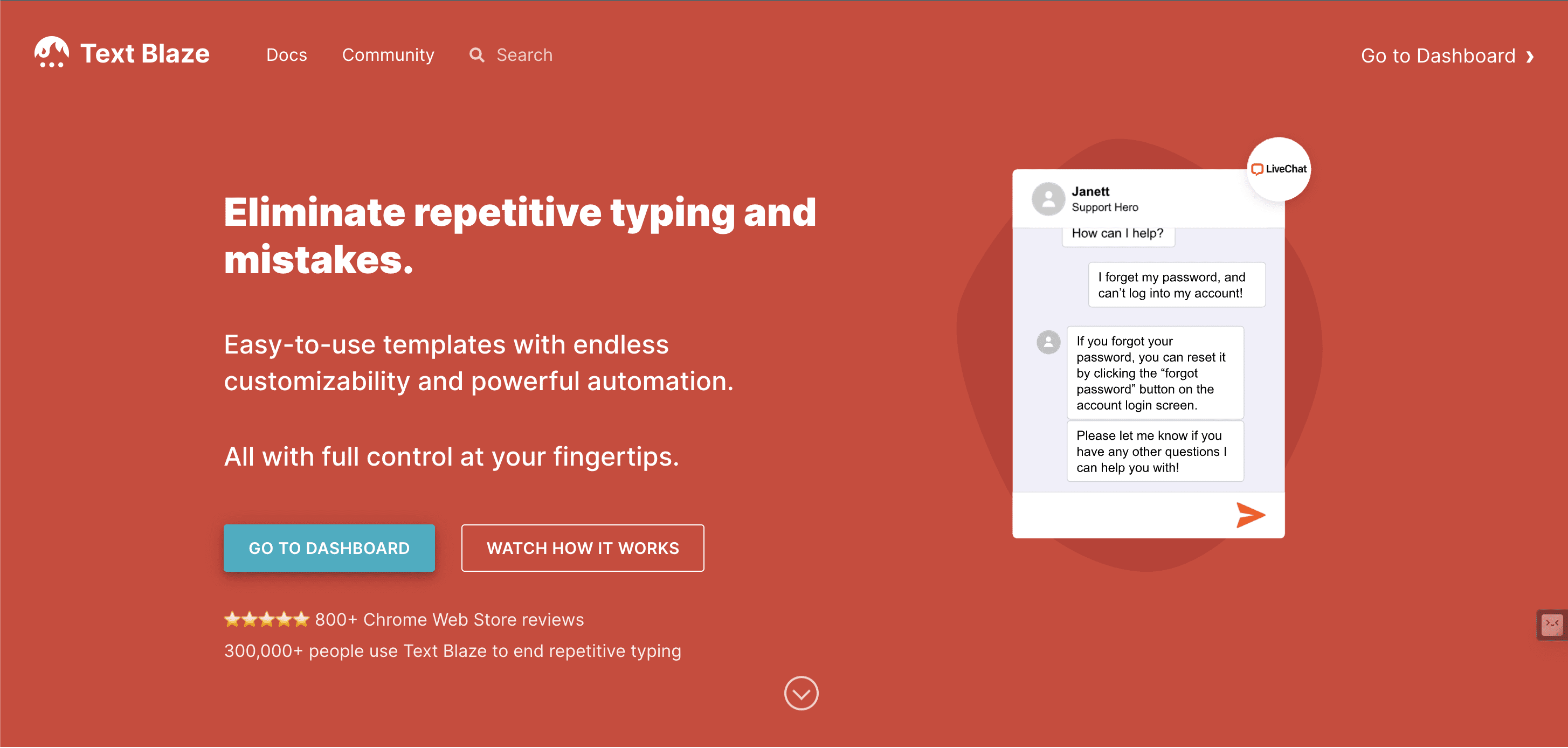 Text Blaze User Interface