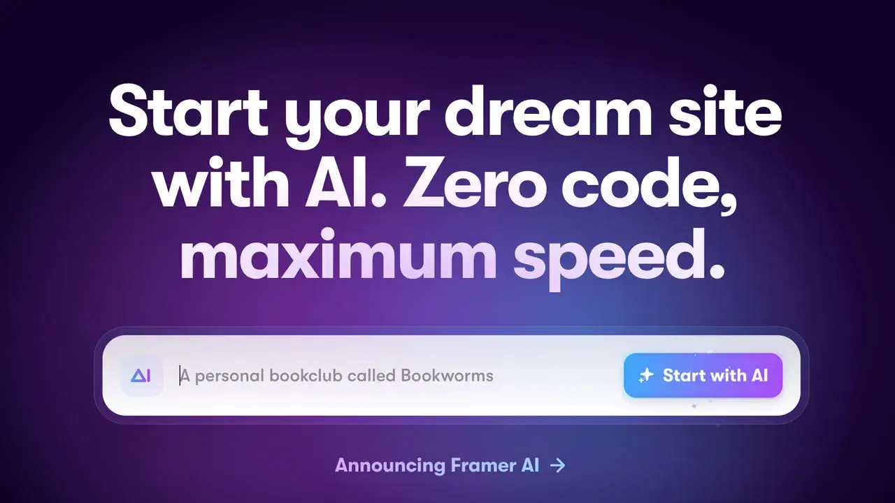 Experience no-code web design with Framer AI