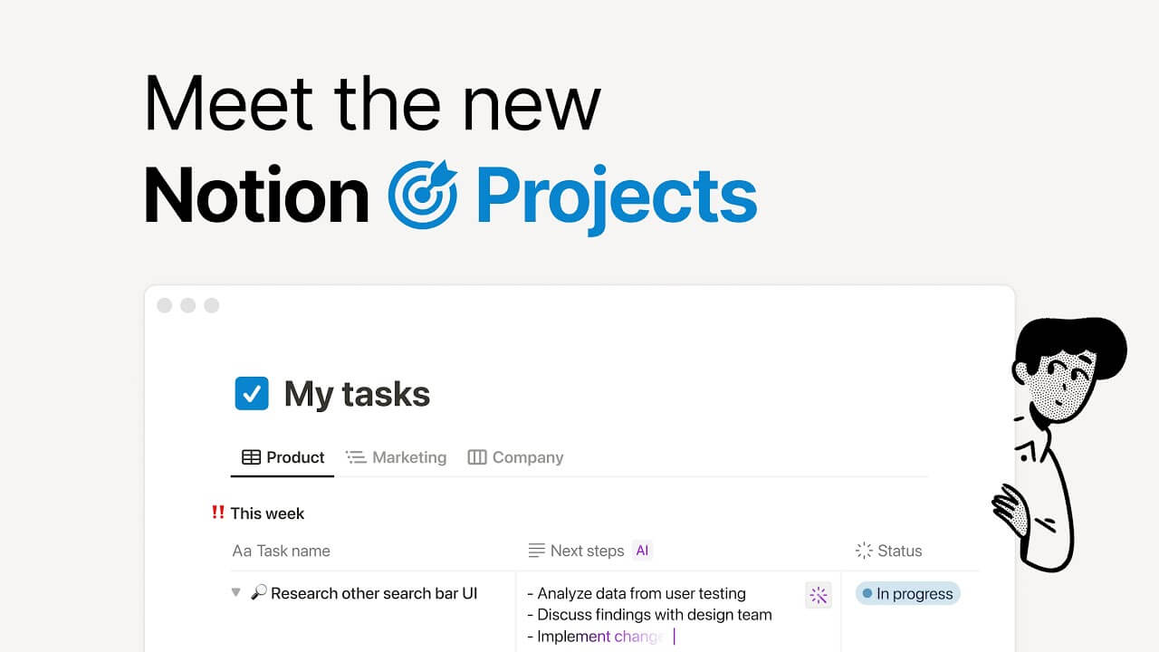 AI Autofill feature in action on Notion Projects.
