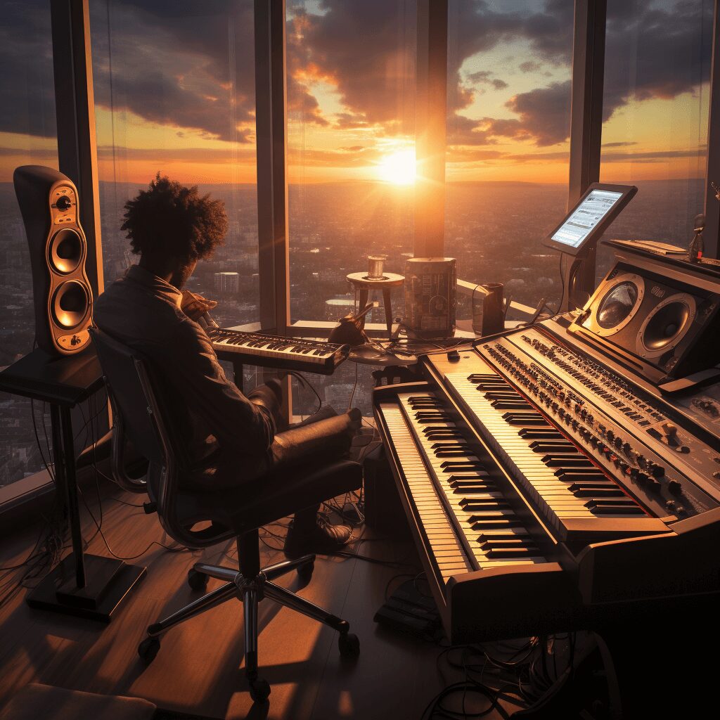 Music producer using Fadr