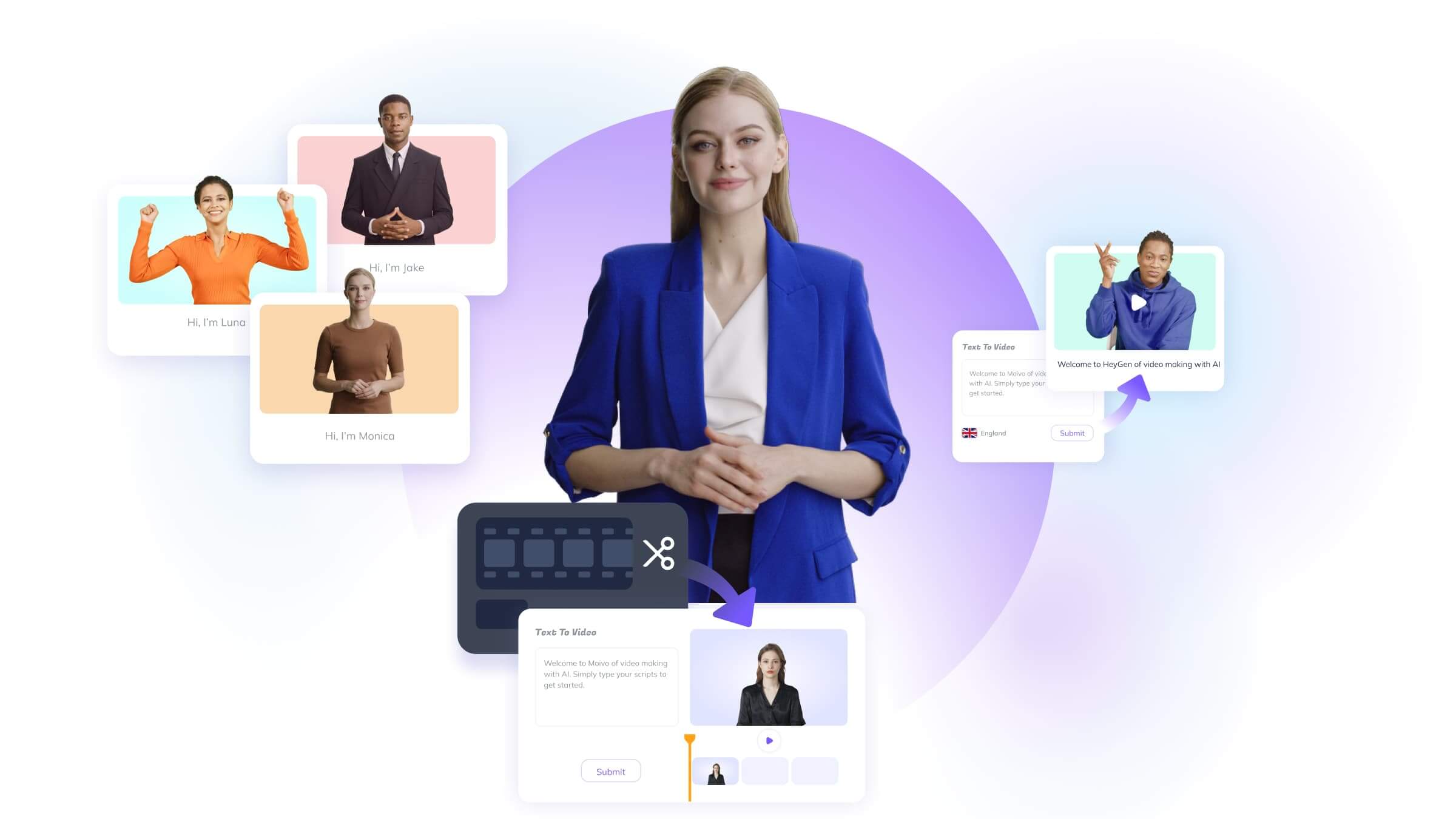 Interface of HeyGen, the AI-powered text generation tool