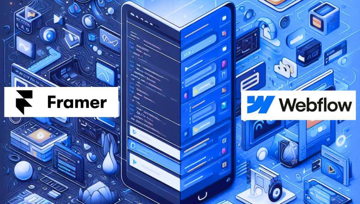 Framer vs Webflow comparison for advanced animations and interactions.