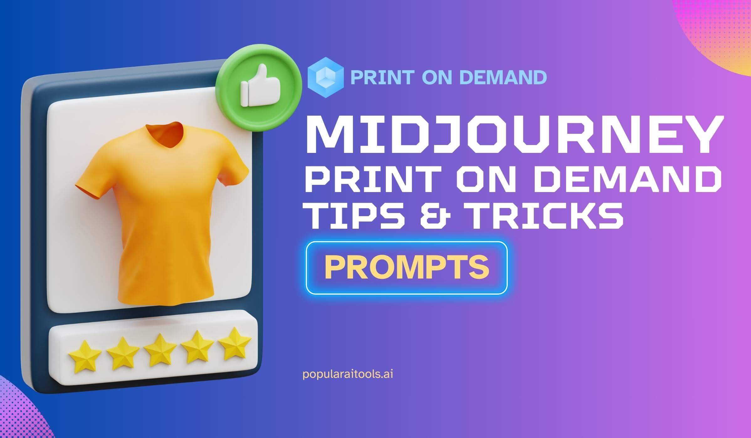 Digital cover of the Ultimate Midjourney Print On Demand Guide showcasing expert design prompts.