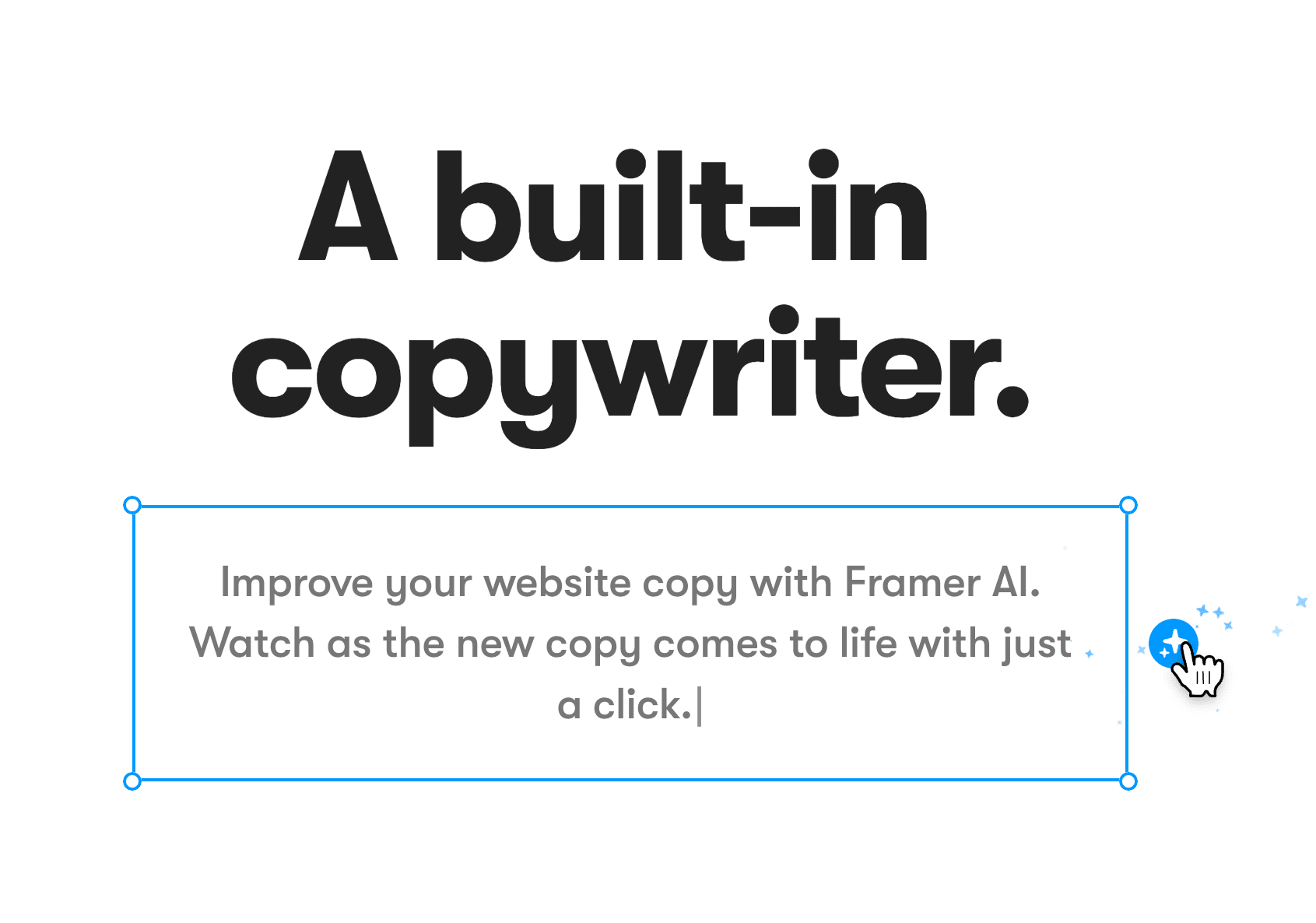 Built-in copywriter with Framer AI