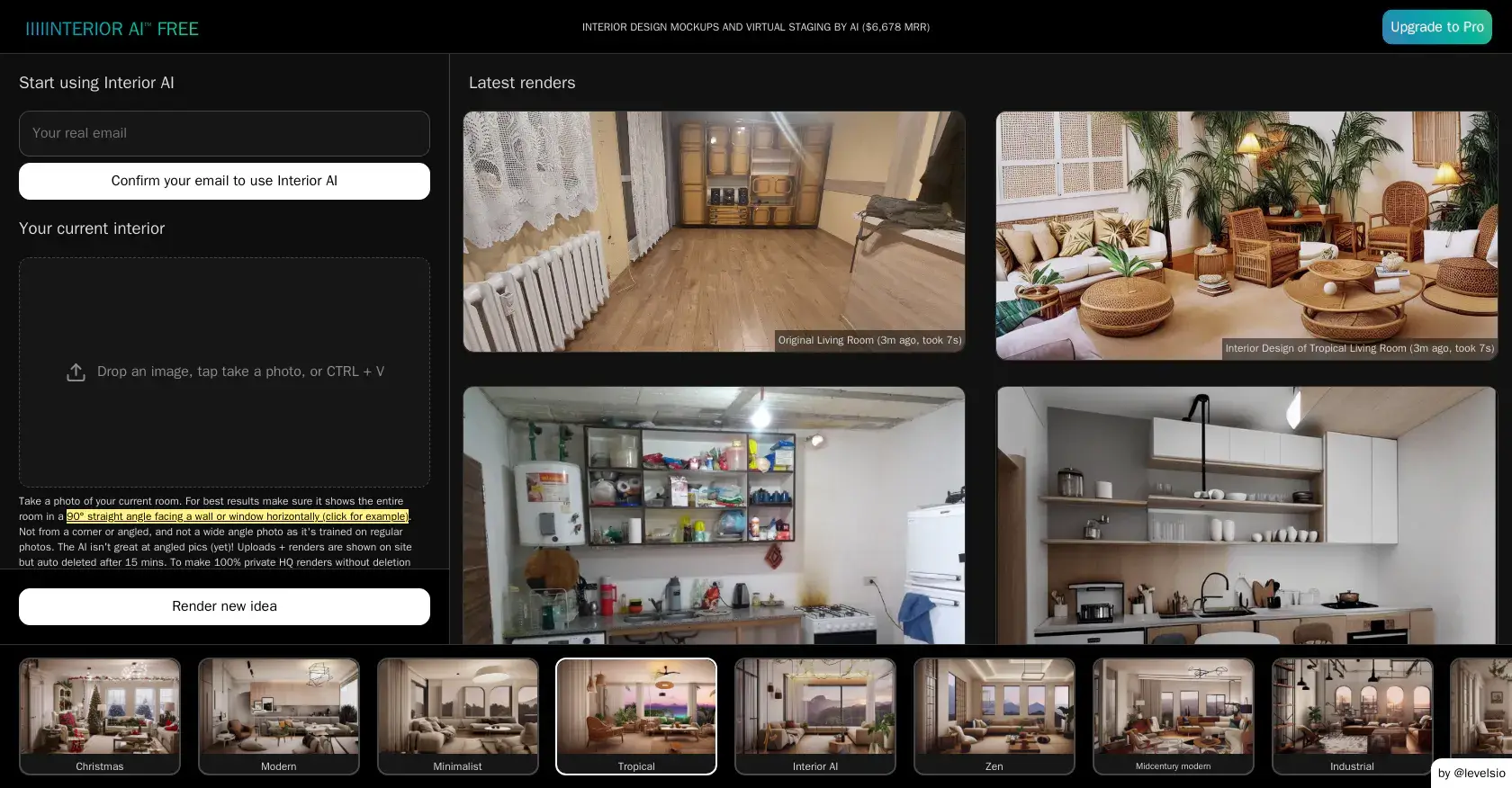 AI-generated room layout by InteriorAI