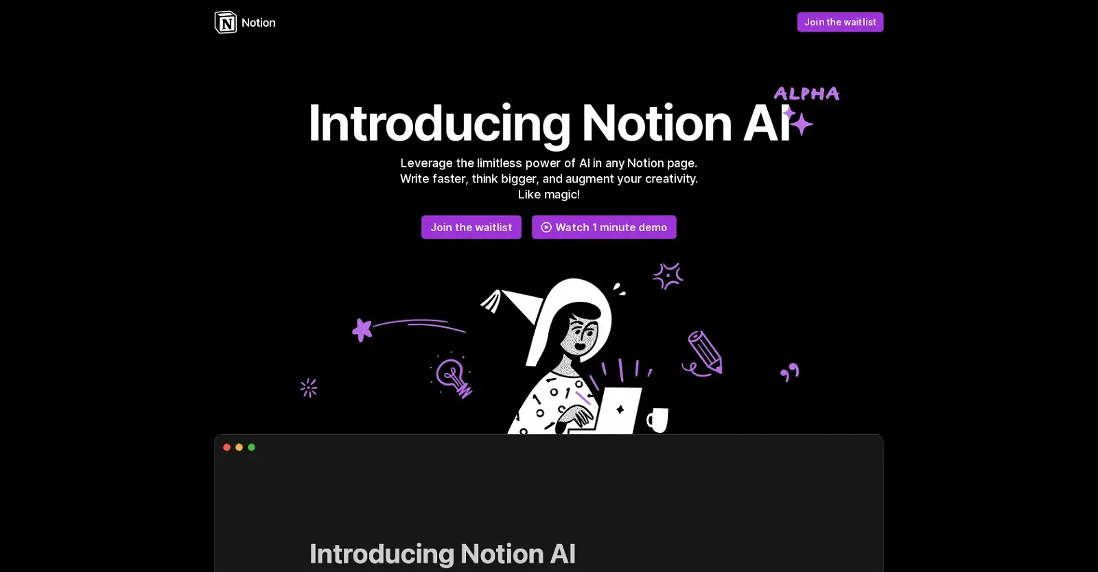 Collaborative workspace of Notion AI with integrated AI functionalities for streamlined project management.