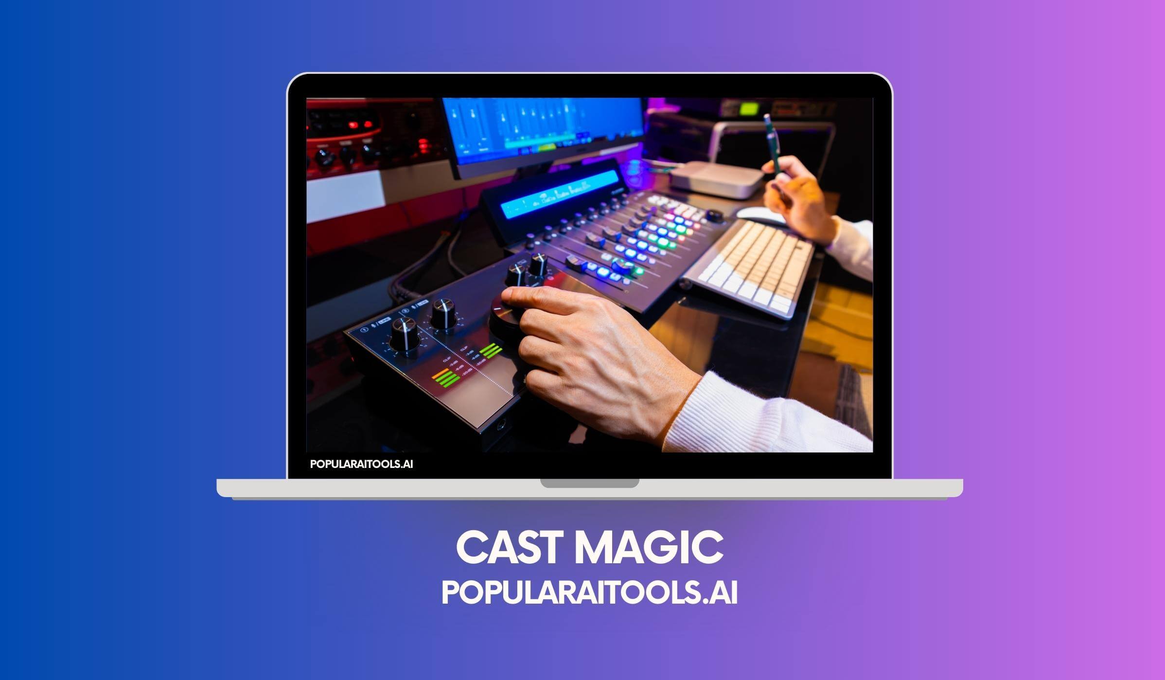 Cast Magic dashboard showcasing advanced AI transcription and content creation tools.