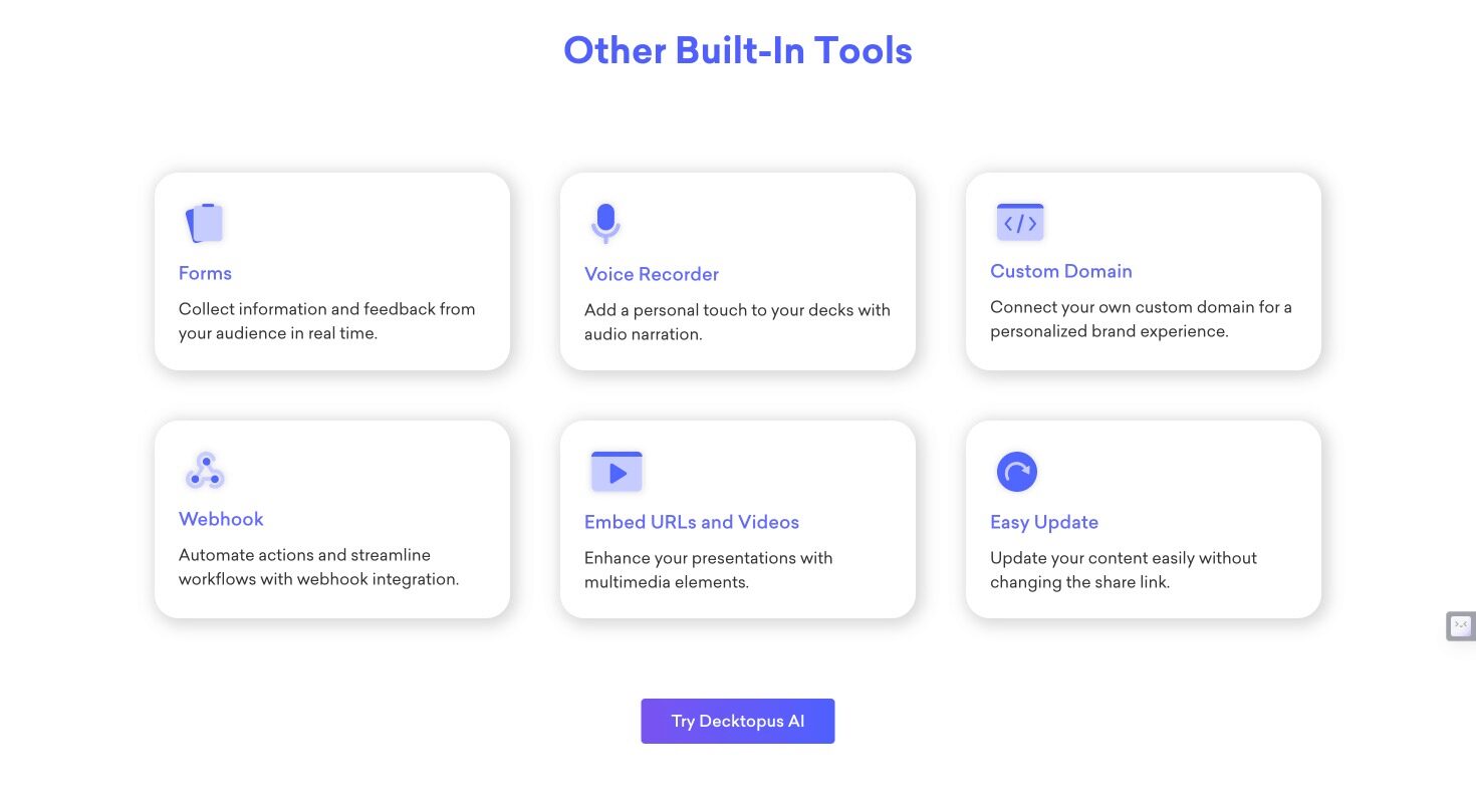 Screenshot of a Decktopus presentation slide, highlighting its sleek design and user-friendly interface.