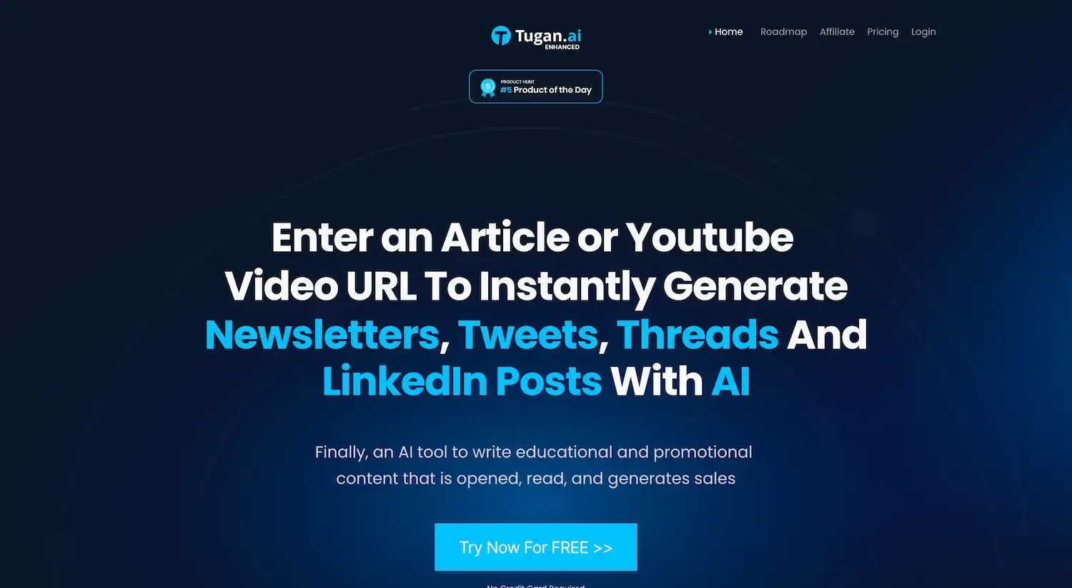 Generate emails, social media content, and newsletters in seconds with Tugan