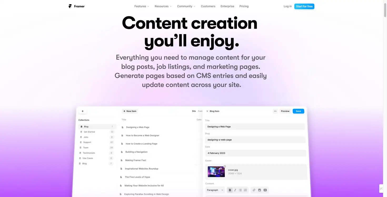 Customizable web components from Framer