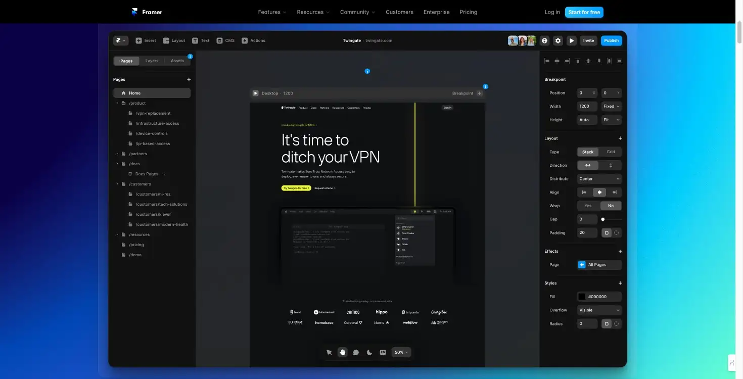 Engaging web animations and interactions created using Framer