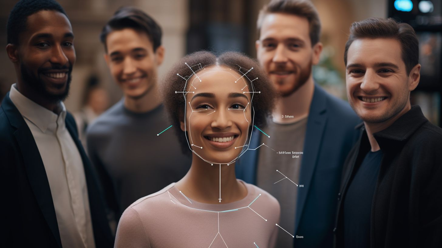 People using AI headshot generator in indoor portrait scene.