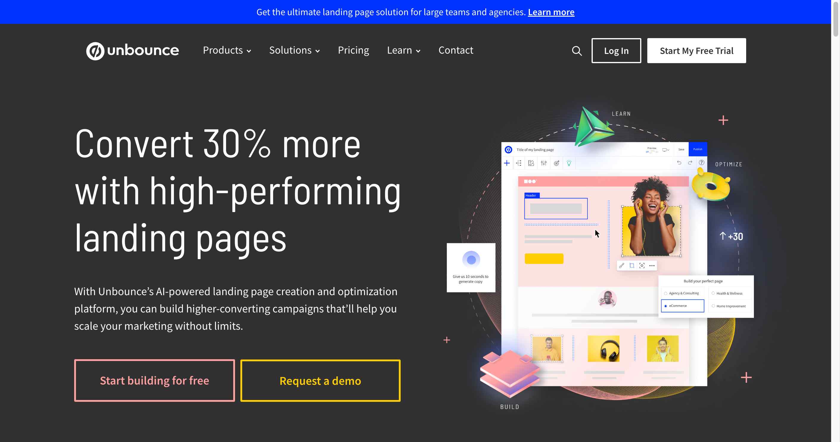 Unbounce - AI tools optimizing marketing efforts for better ROI"