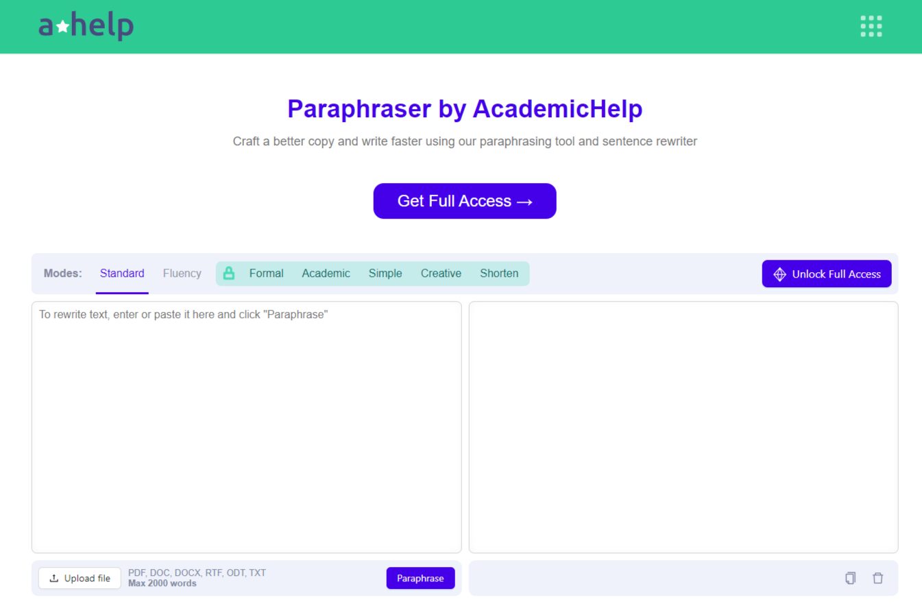 Achieve plagiarism-free content effortlessly with Paraphraser by AcademicHelp