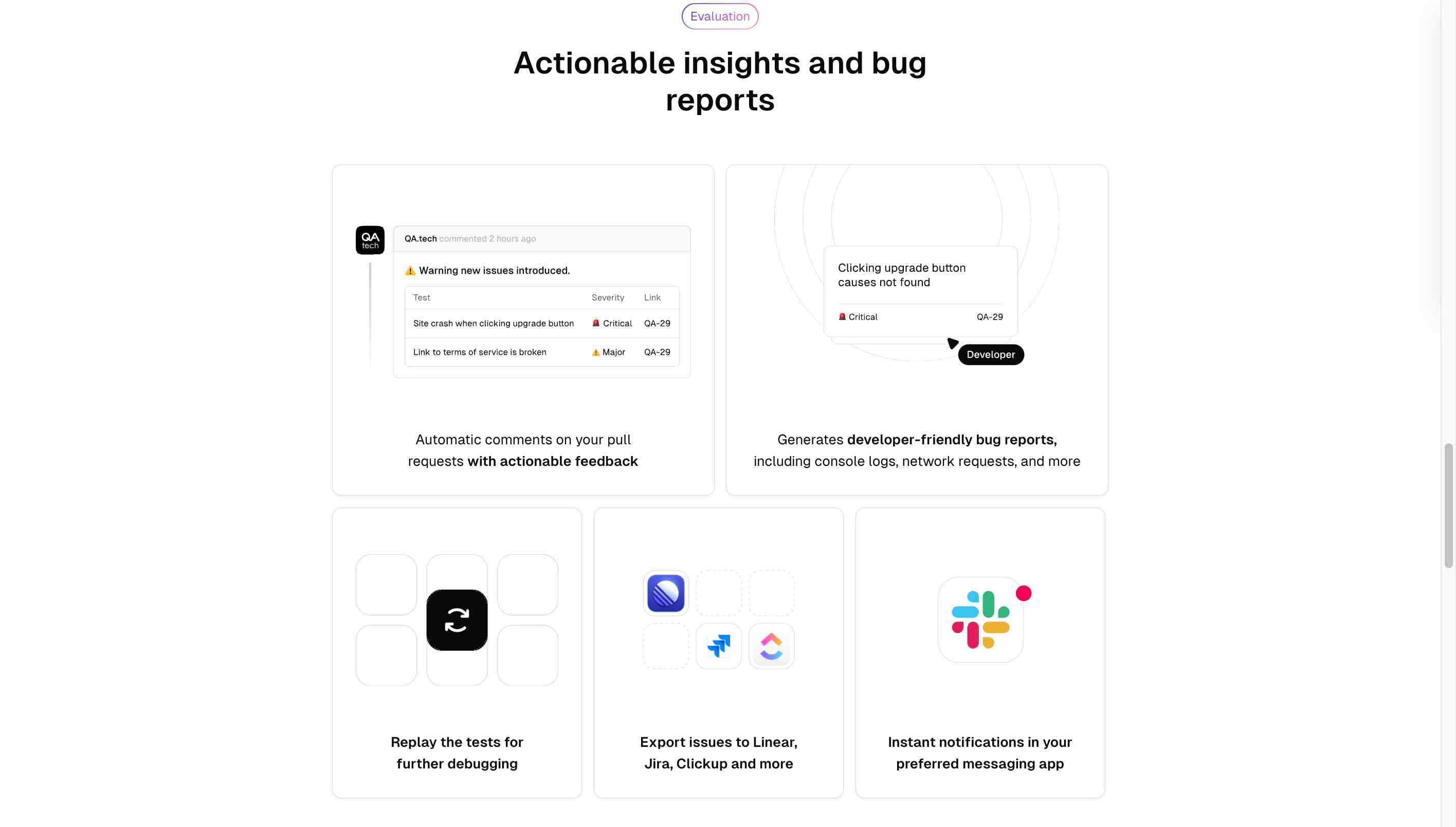 Dynamic adaptation by QA.tech ensures your web apps are bug-free.