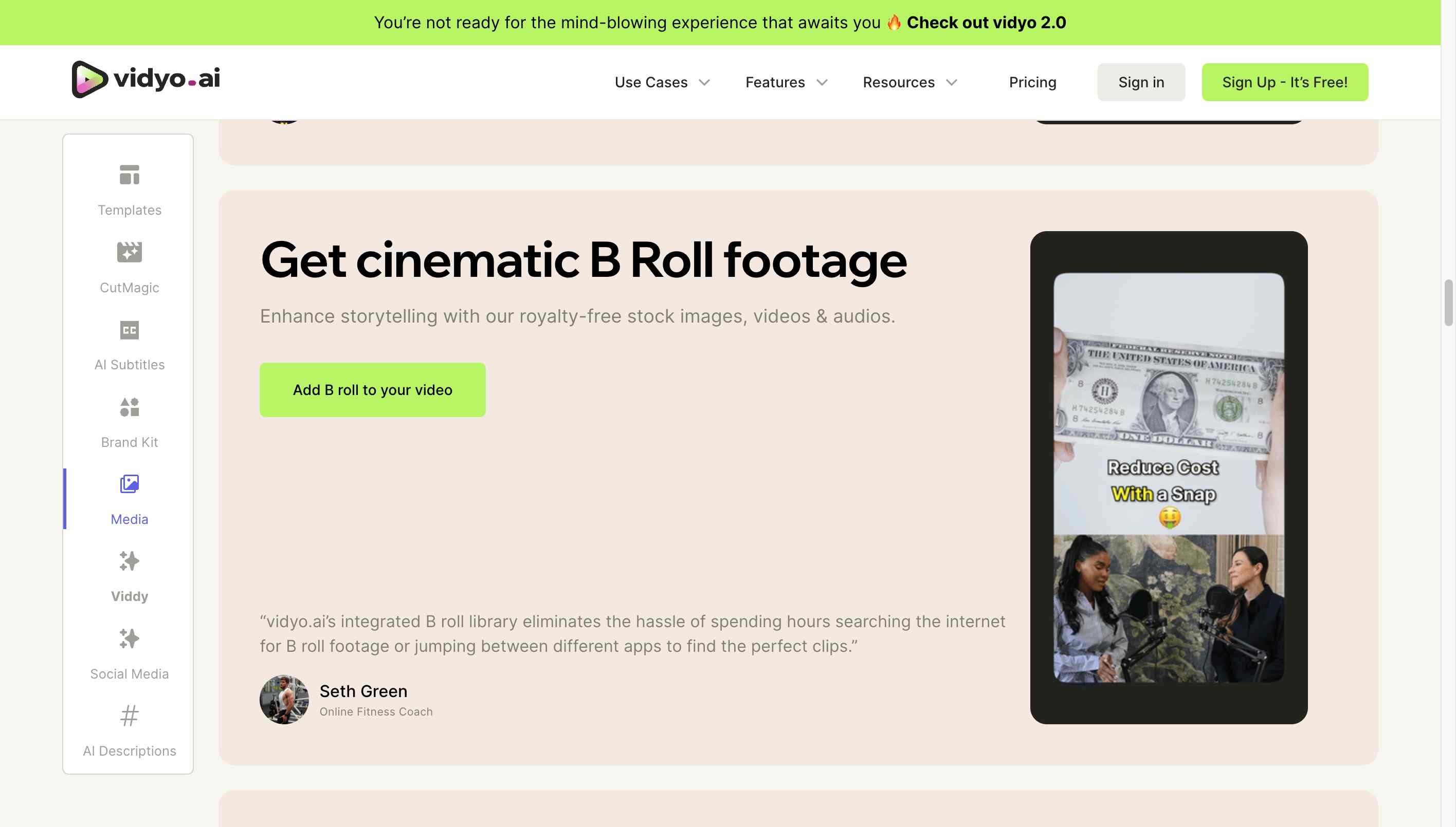 Customizable subtitles on a video edited with Vidyo.ai, enhancing viewer engagement.