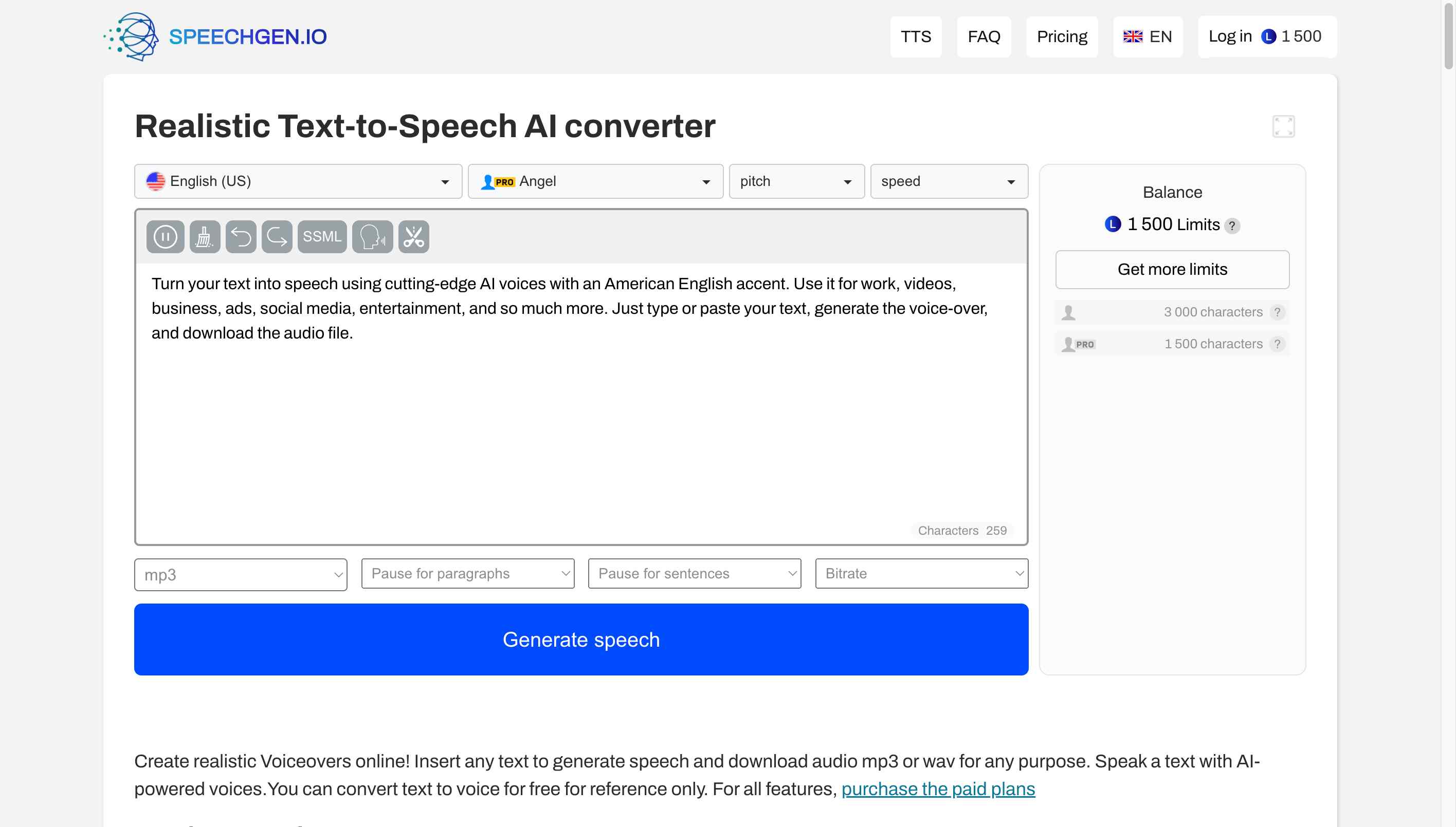 speechgen text to speech