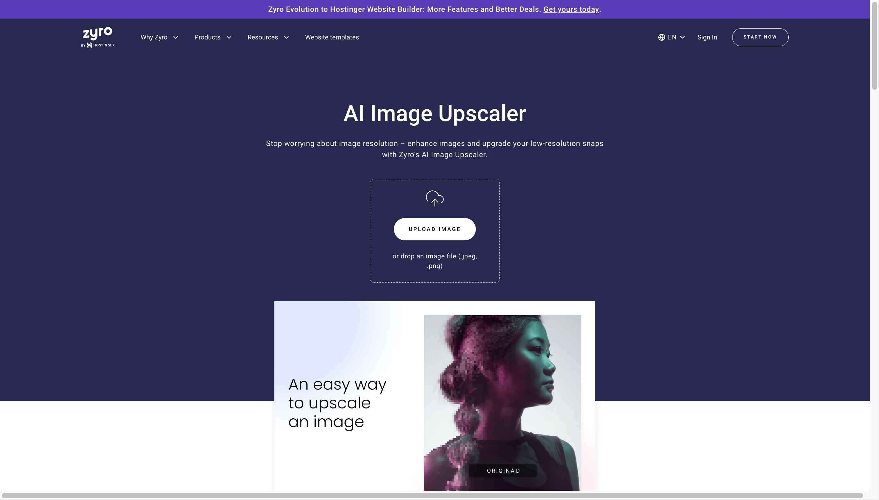 Zyro Image Upscaler