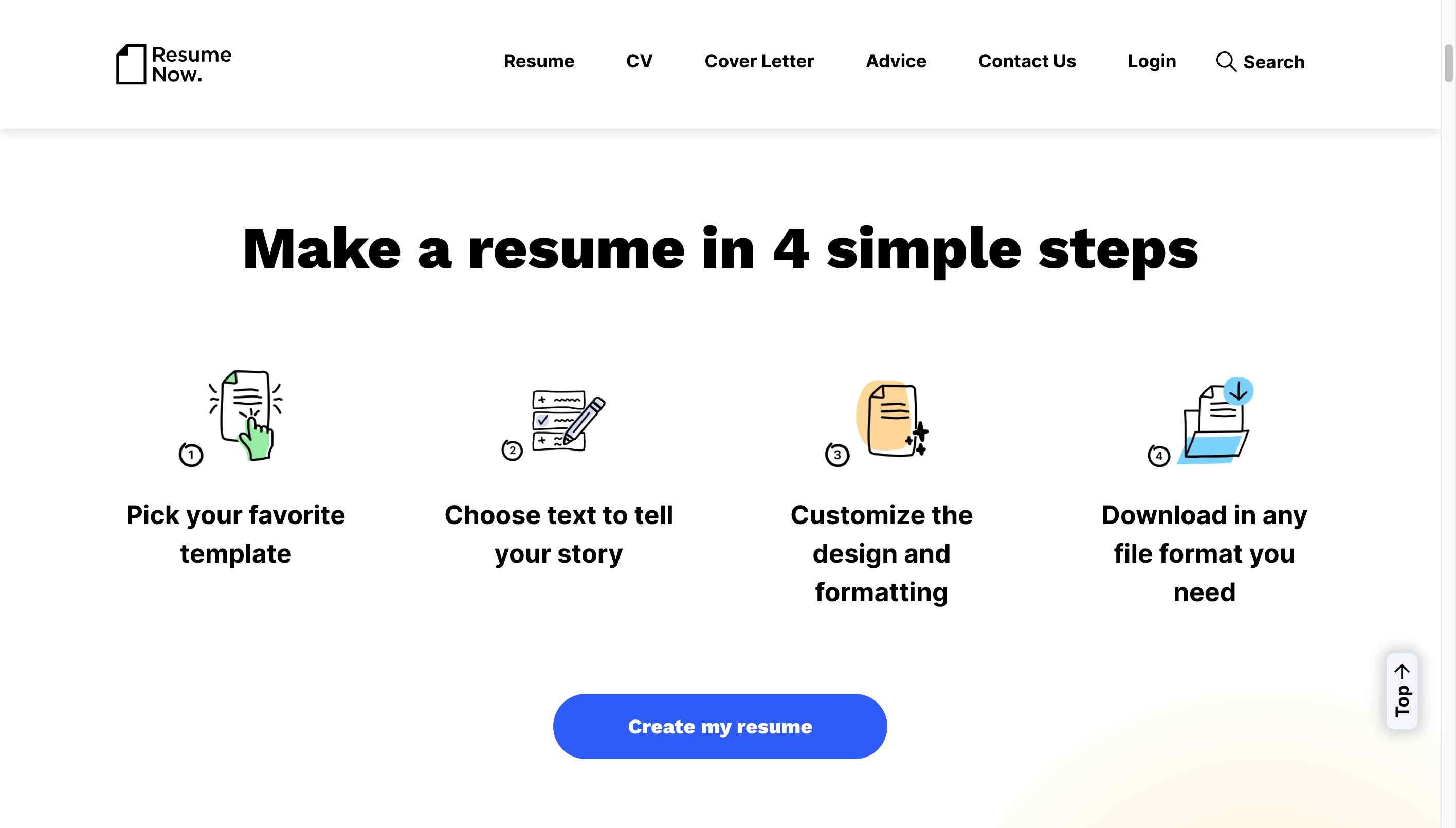 Screenshot showcasing the Cover Letter Builder interface on Resume-Now website.