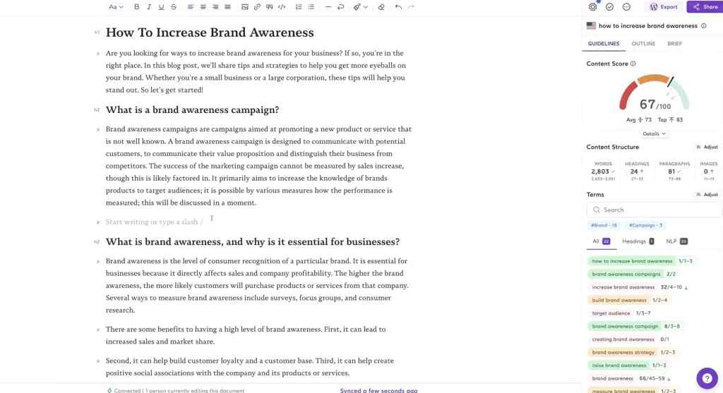 surfer seo free trial content optimization