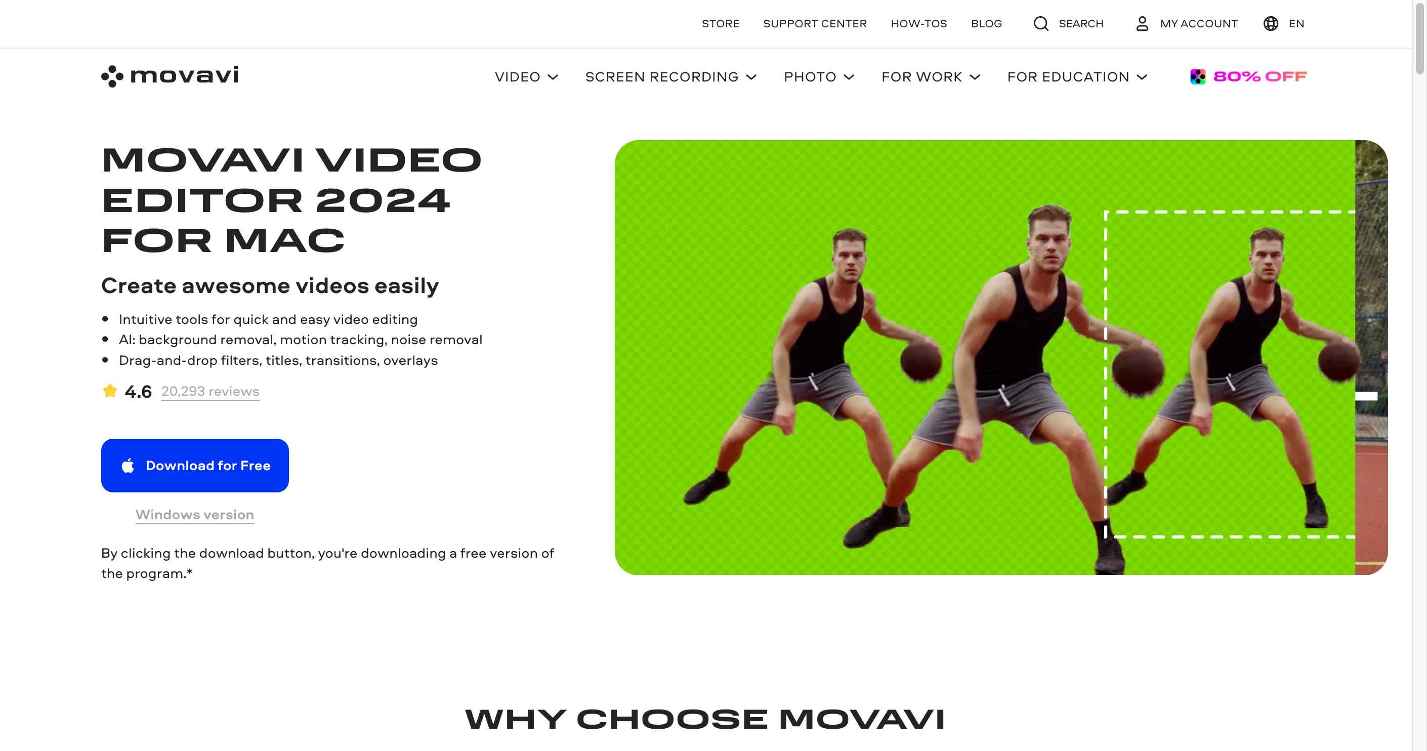 Create professional-looking videos easily with Movavi Video Editor Plus.