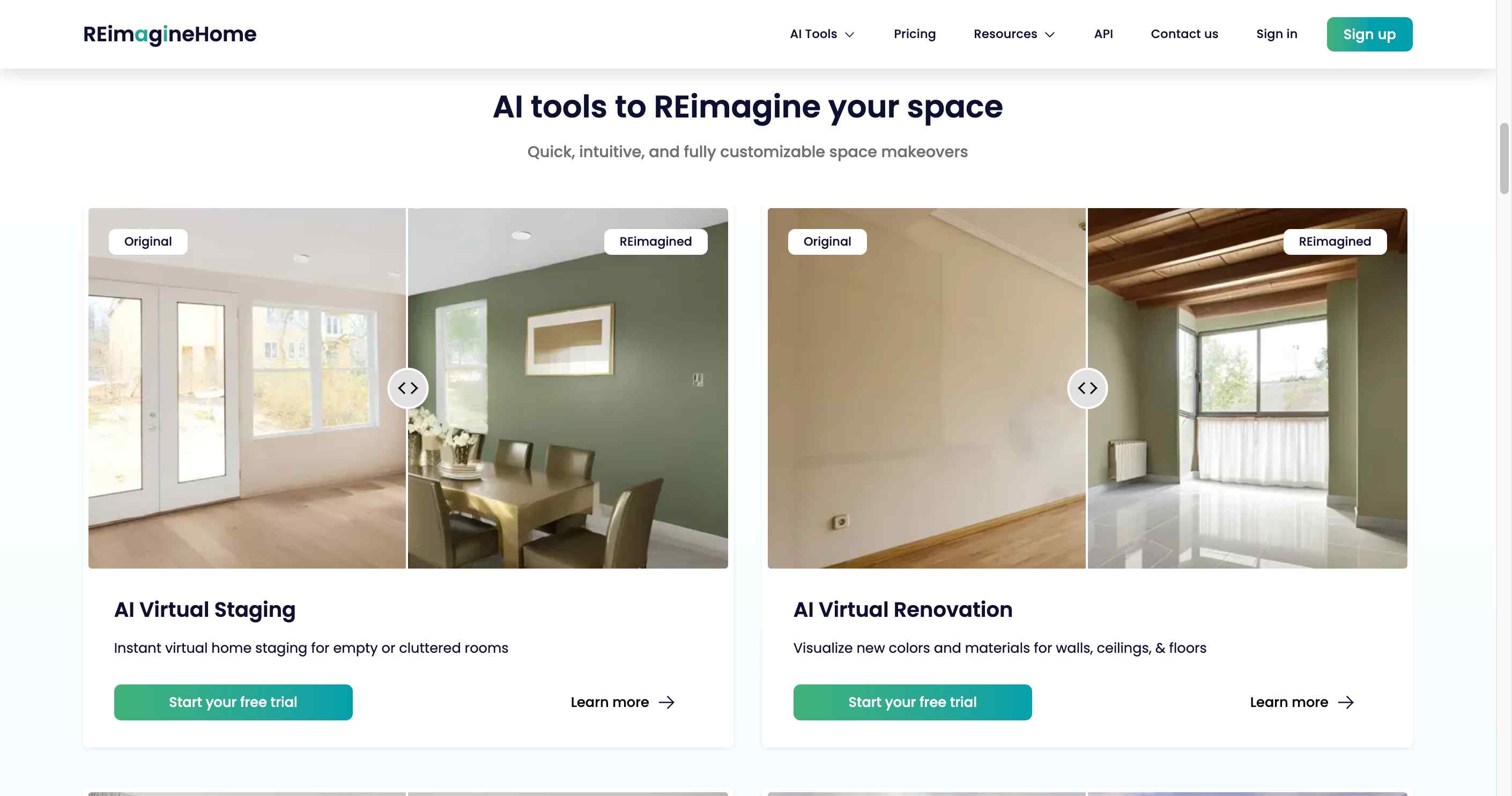 Futuristic AI interior design tool offering unique furniture placement and color scheme options.