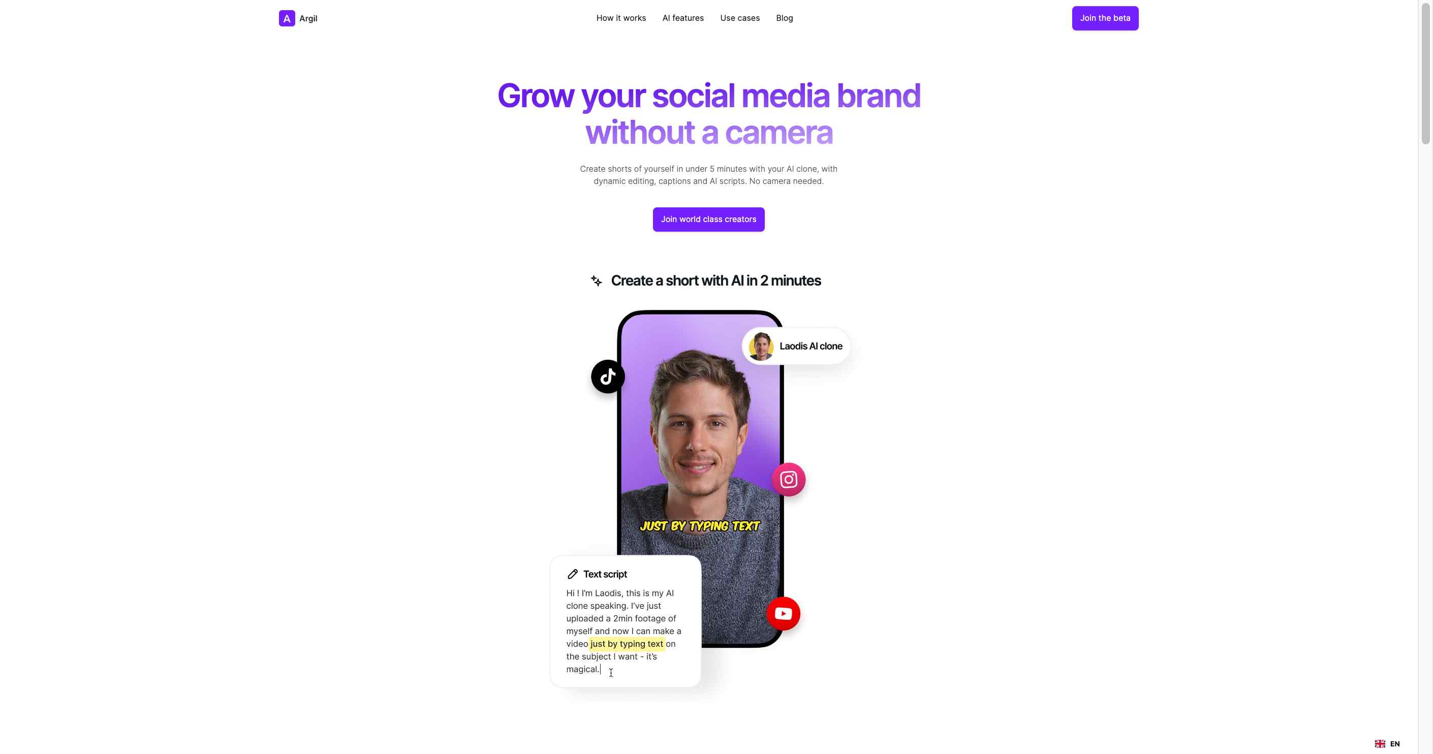 Revolutionize social media with Argil AI video creation.