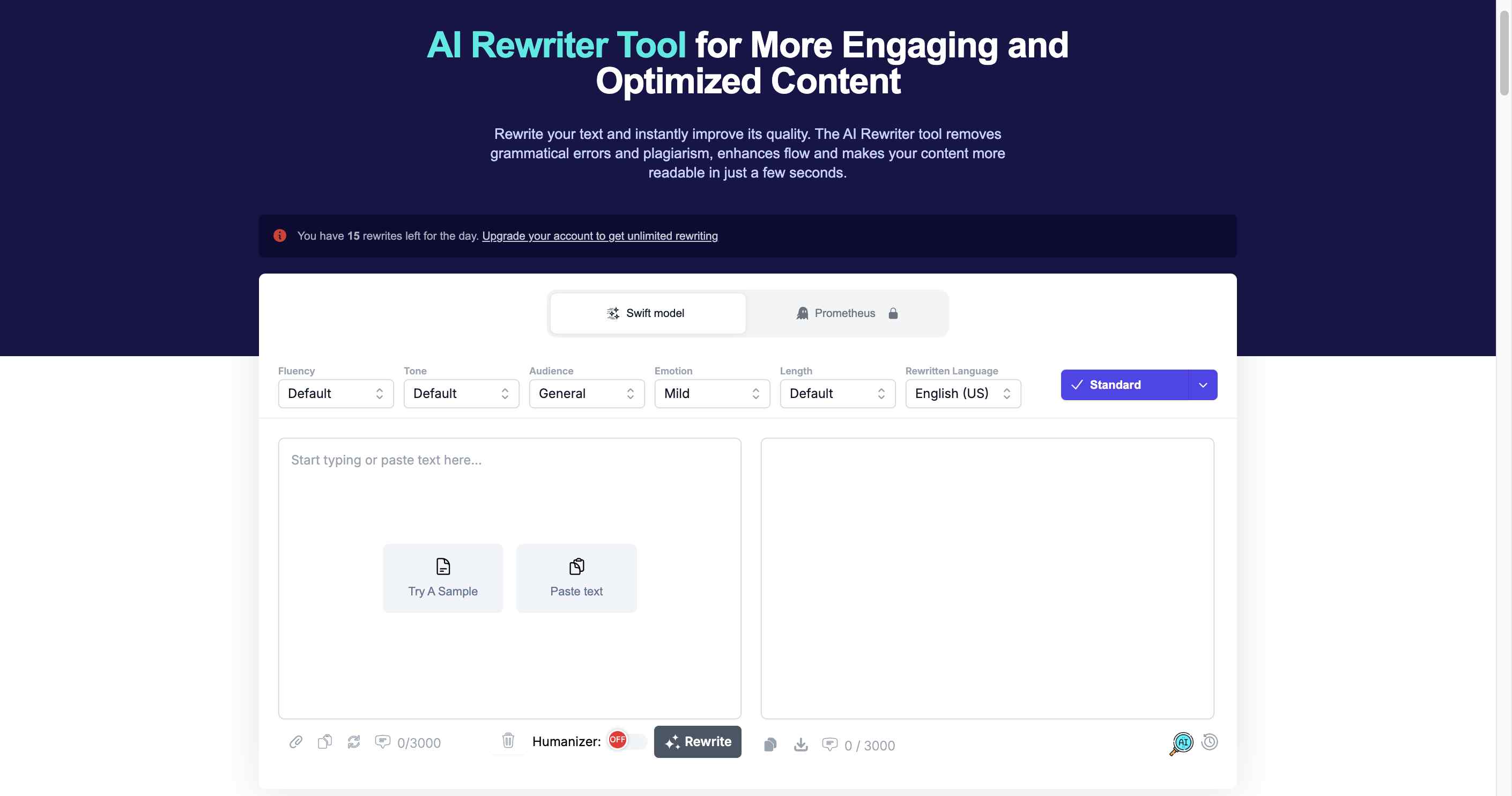 Revolutionize your writing with RewriterPro - AI-enhanced content in seconds.