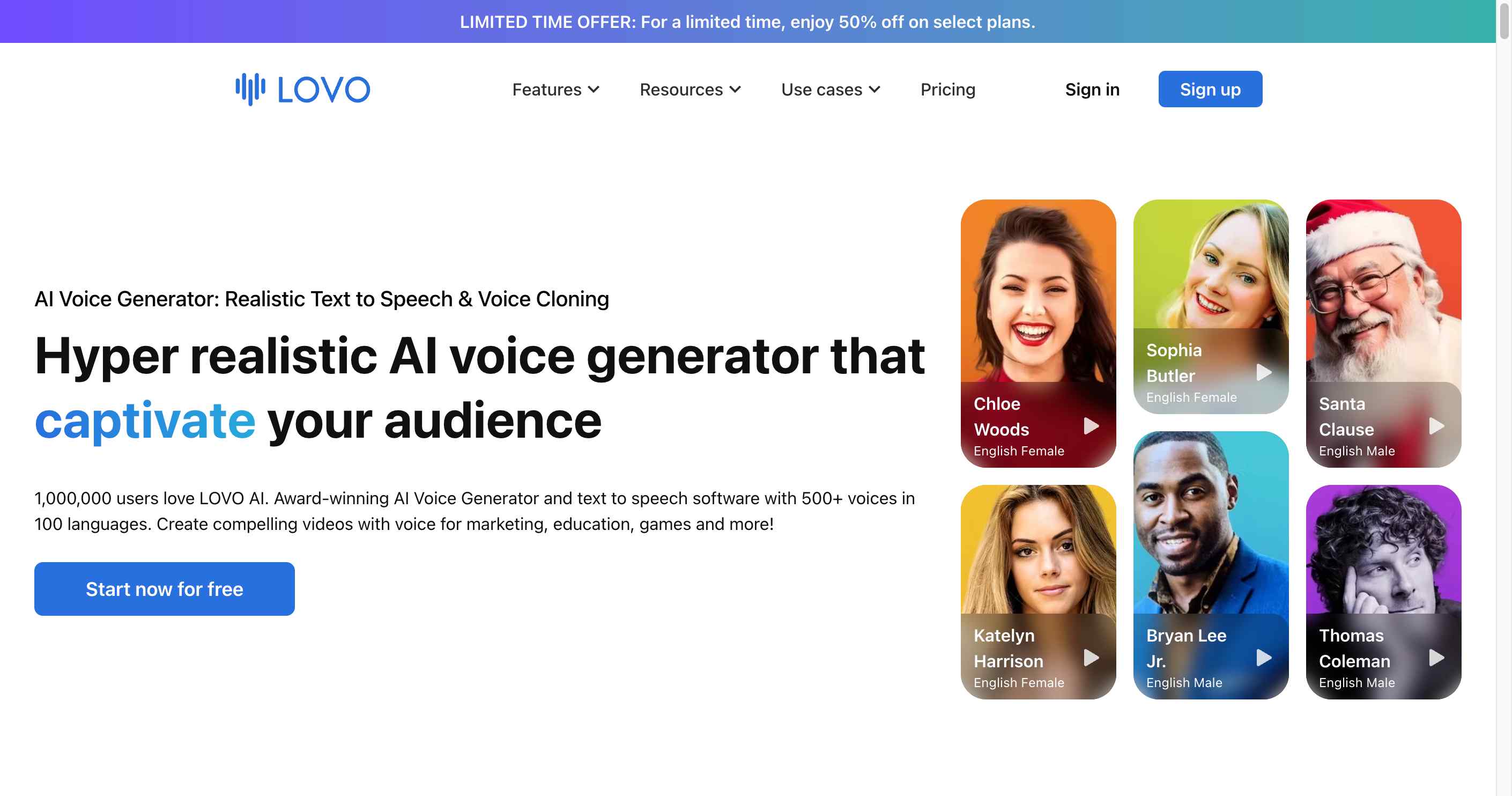 lovo ai - Celebrity AI voice generator enhancing online education