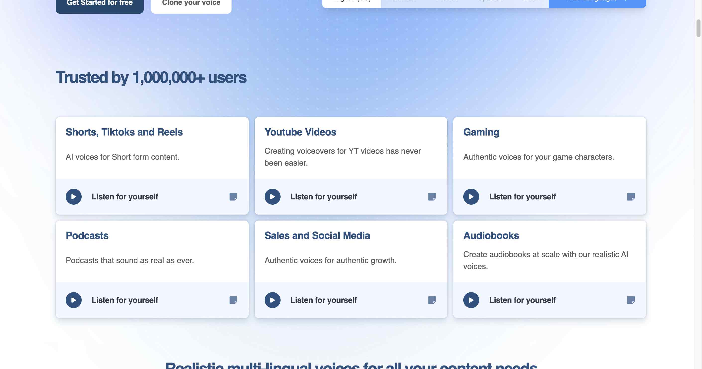 listnr ai voice generator
