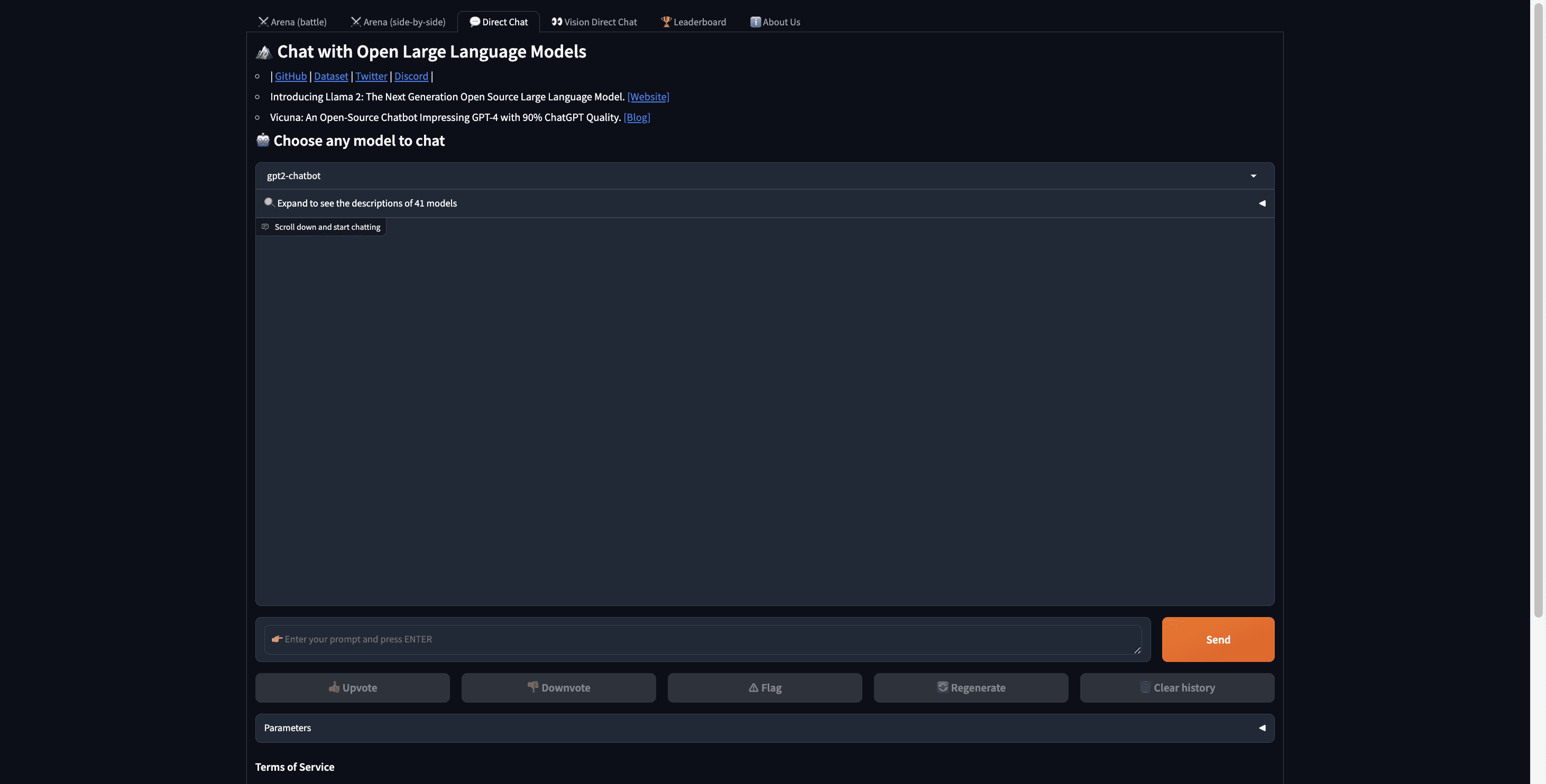 GPT-2 chatbot interface engaging in a conversation about technology advancements.