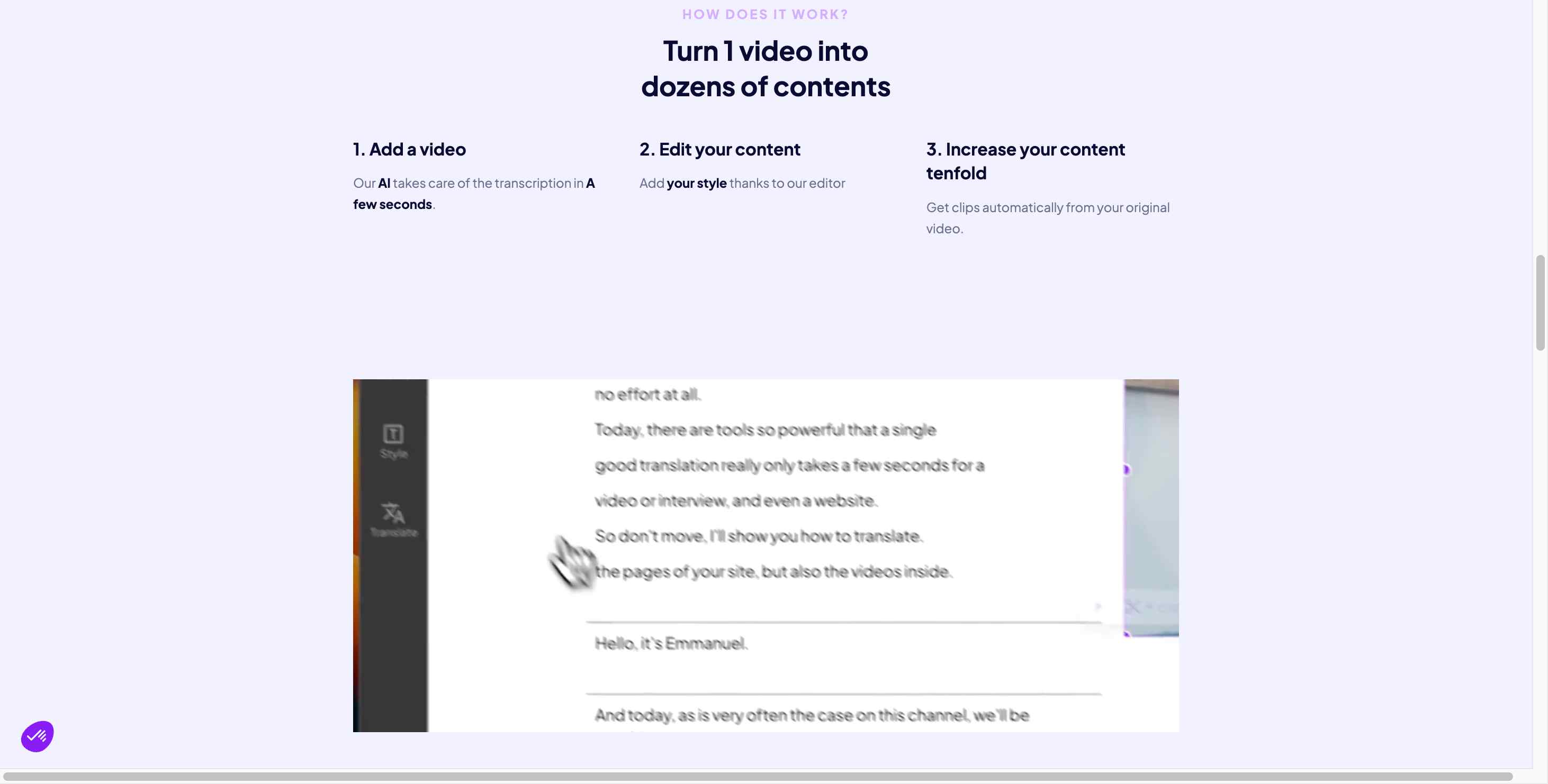 Comparison of video with and without Capte